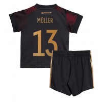 Tyskland Thomas Muller #13 Fotballklær Bortedraktsett Barn VM 2022 Kortermet (+ korte bukser)